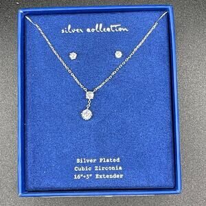 Silver Necklace and Earrings